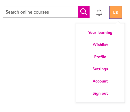 the image shows the drop down list as you click on the profile photo or initials